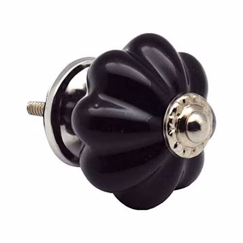 Nicola Spring Polished Black Ceramic Cabinet Knobs, Pack of 12 – 2