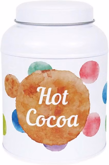Purely Home Polka Dot Decaf Coffee Canister with Small Dome Lid in Multicolour Metal