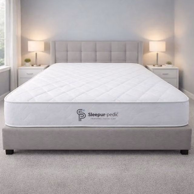 Sleepur-pedic White Hybrid Single Memory Foam and Spring Mattress, W/D/H: 90 x 190 x 18 cm
