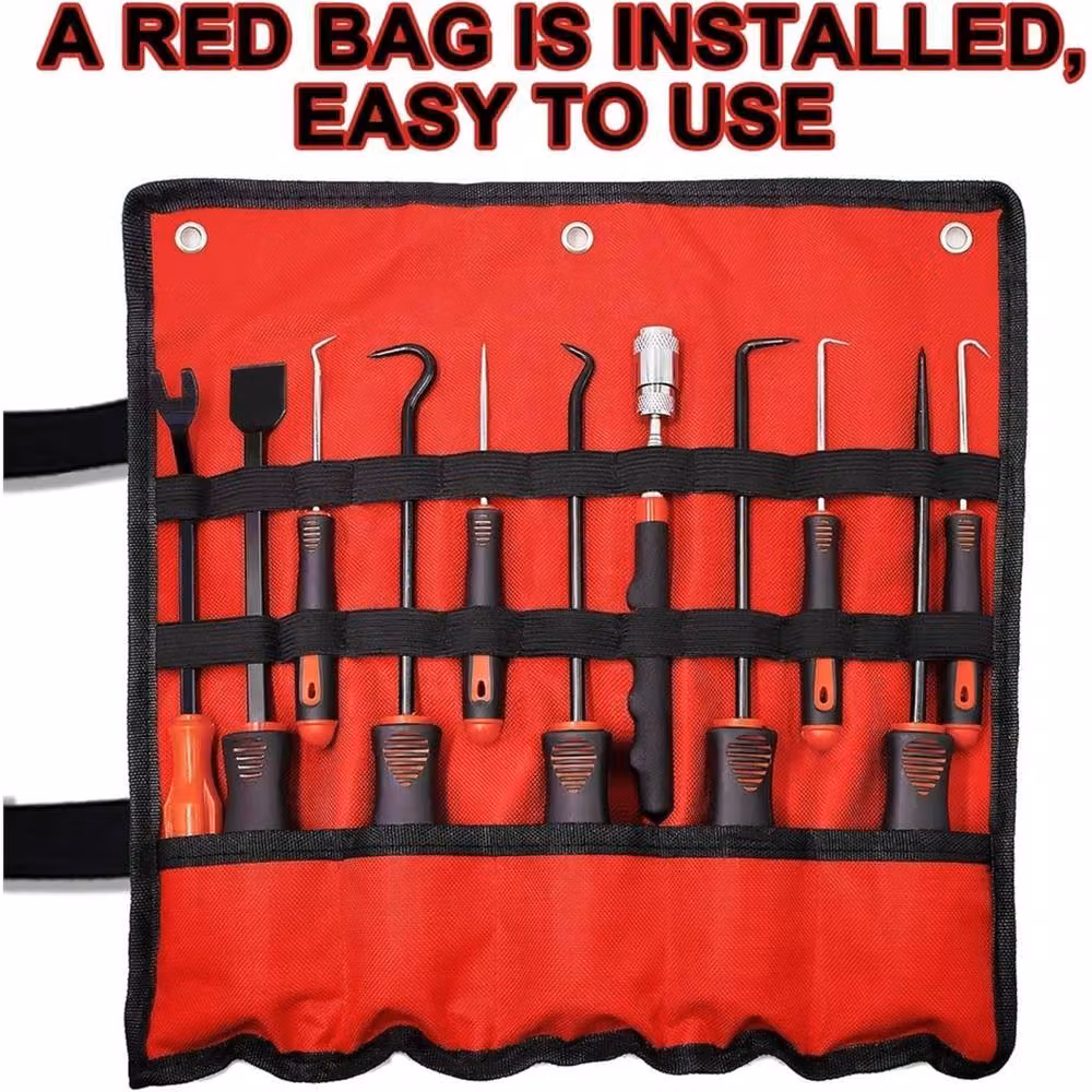 VOGREX 11 Piece Red Telescoping Magnetic Pickup Hook Steel Tool Kit – 4