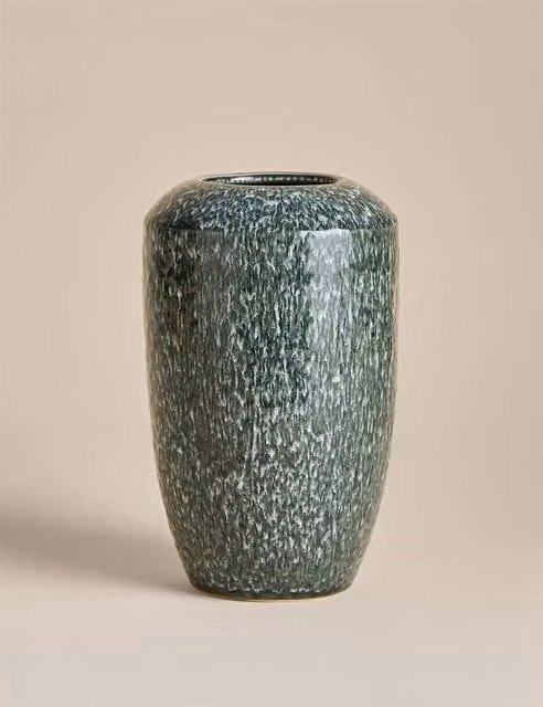 M&S Medium Blue Tapered Ceramic Vase