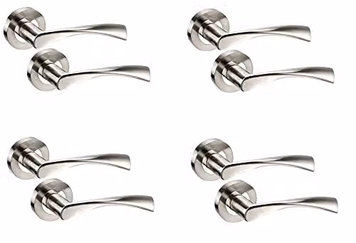 Golden Grace Astrid Door Handles in Polished Chrome and Silver Duo Finish