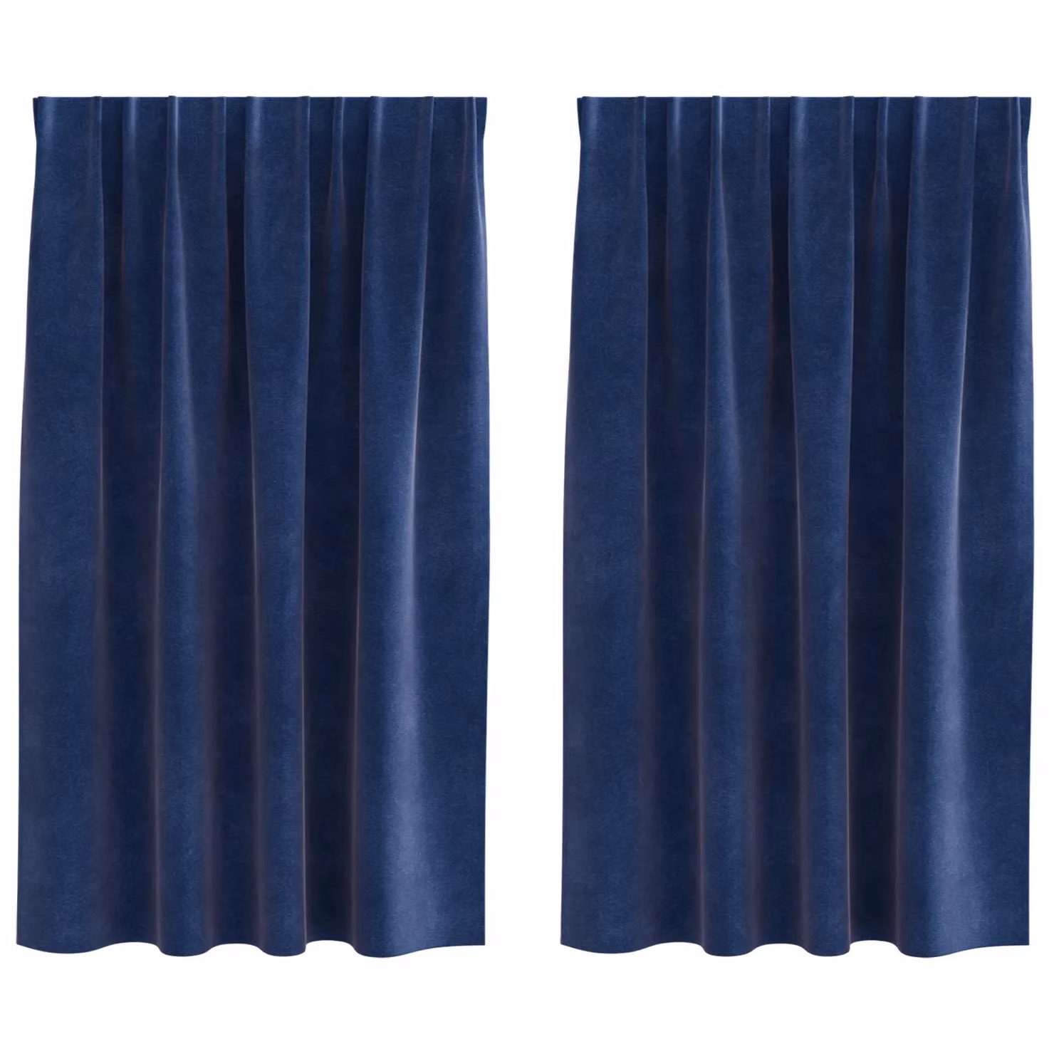 Berkfield Home Dark Blue Velvet Blackout Curtains with Top Tape, 2 Pack – 2