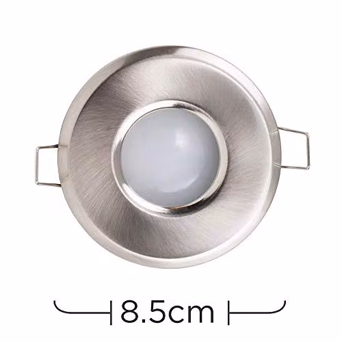 ValueLights IP65 Recessed Round Downlight Ceiling Light Fitting, Chrome, Pack of 4 – 1