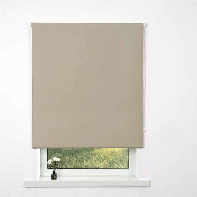 Divante Plain Blackout Roller Blind in Fawn, Width: 180 cm
