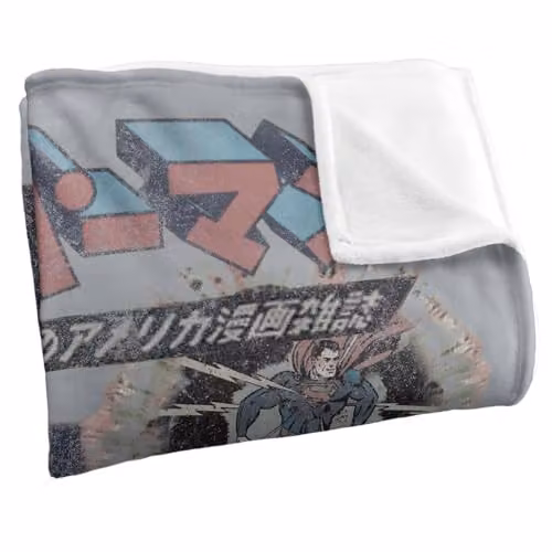 Warner Bros. Superman Retro Japanese Silky Touch Super Soft Fleece Throw Blanket, Multicolour, W: 152.4 cm x L: 152.4 cm – 2