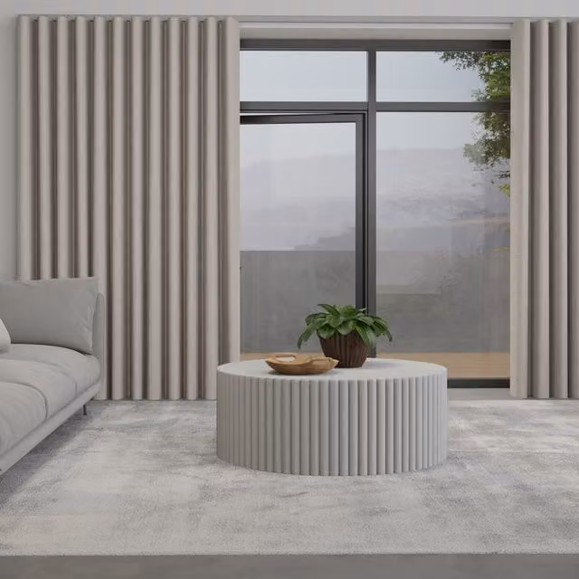 Terrys Mika Made to Measure Wave Blackout Fabric Curtain in Beige