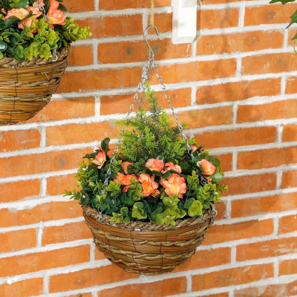 Kelvenix 2 Pack Artificial Lisianthus Hanging Floral Arrangement in Green and Multicolour – 5