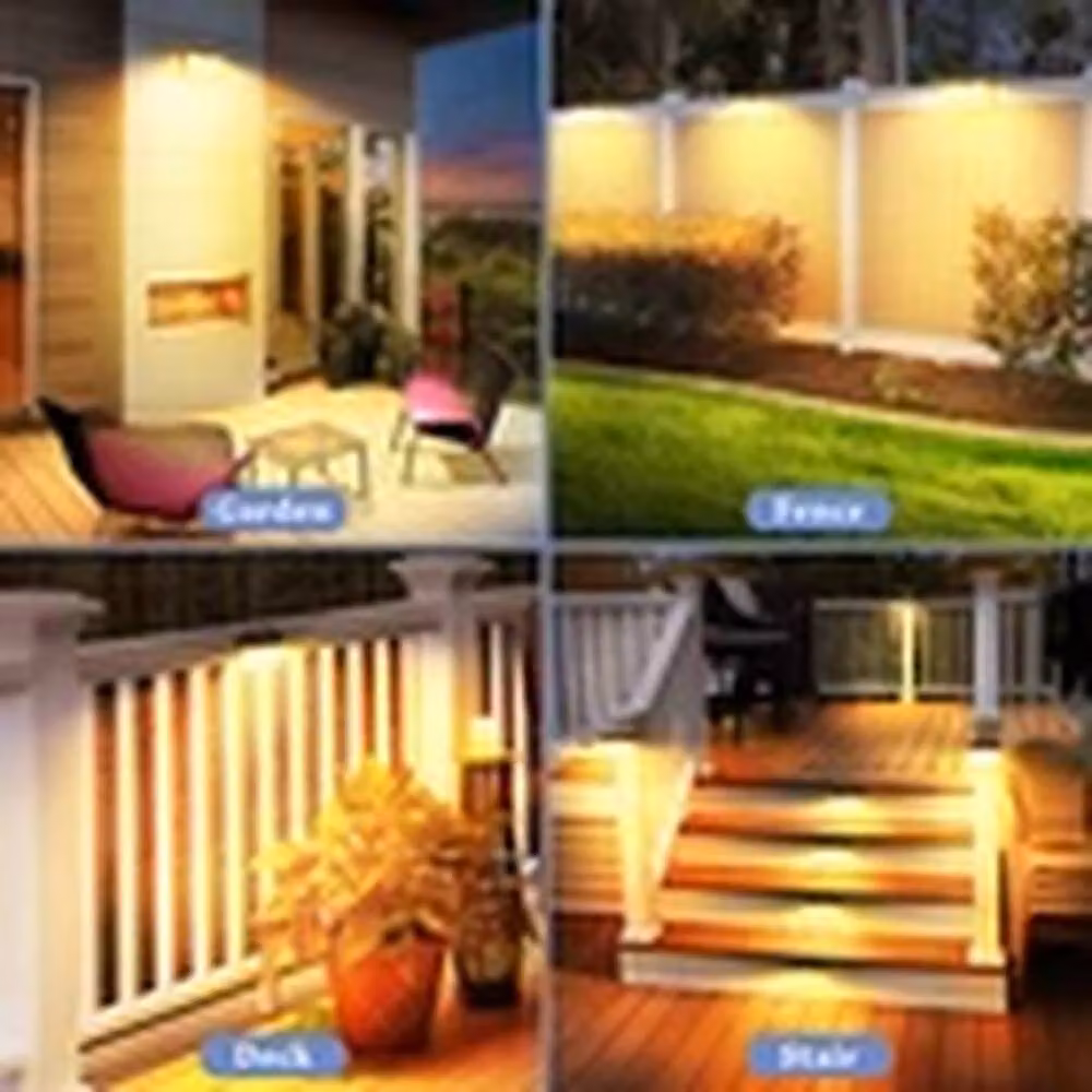 EONLION 2-Piece Solar Powered Motion Sensor LED Wall Lights in Black for Garden and Steps – 2