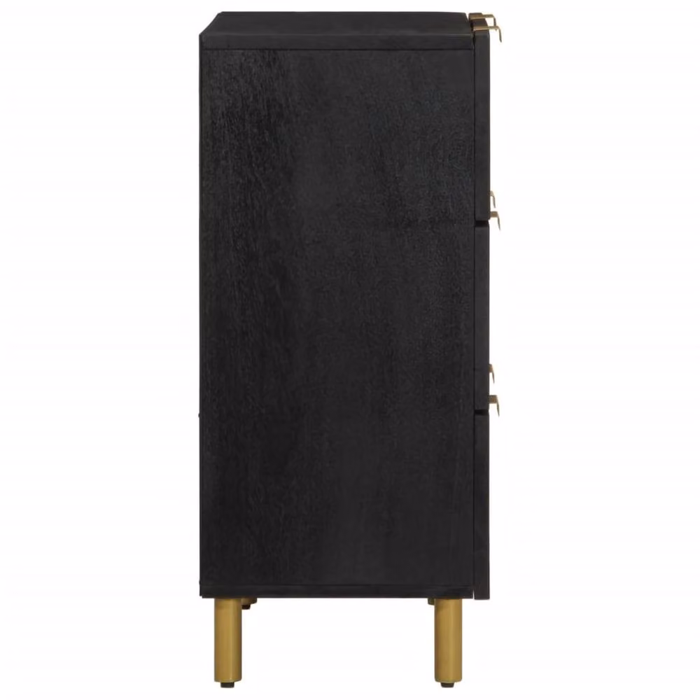 Berkfield Home Set of 2 Modern Black Sideboards in Engineered Wood, W/D/H: 60 x 33 x 75 cm – 3