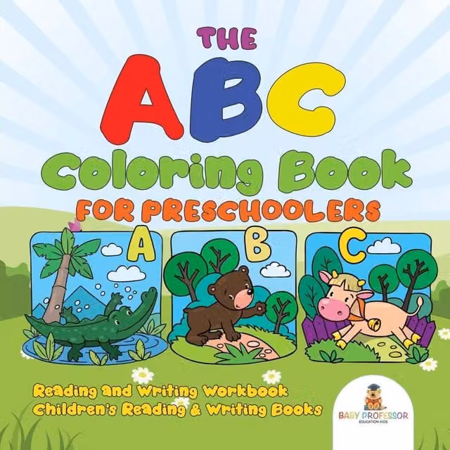 Baby Professor The ABC Colouring Book for Preschoolers in White and Multicolour