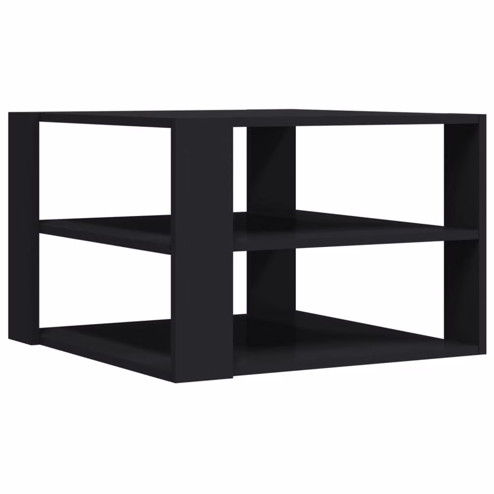Berkfield Home Modern Black Square Coffee Table in Matt Composite Wood W/D/H: 59.5 x 59.5 x 40 cm – 5