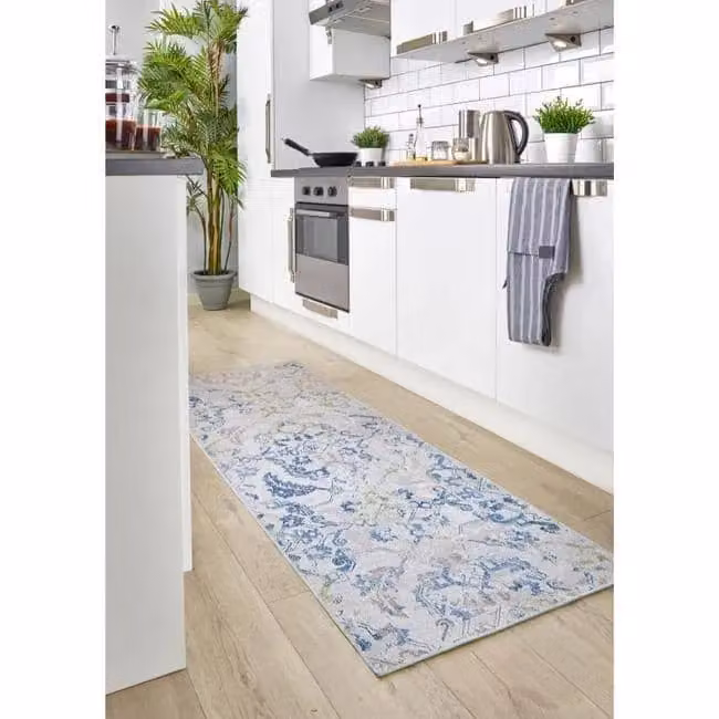 Phoenox Textiles Limited Origins Washable Florence Chenille Rug in Blue, Green and White, W: 160 cm, L: 230 cm – 3