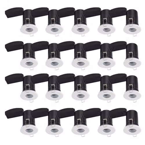 First Choice Lighting Set of 20 White IP65 Dimmable Recessed Bathroom Downlights – 4