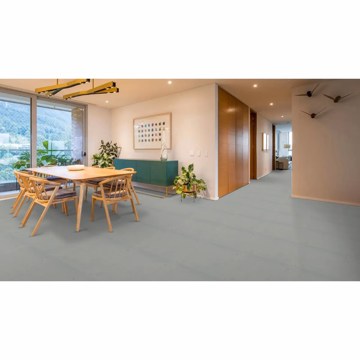 IVC Light Grey Plain Effect Stone Look Vinyl Flooring Sheet, 2.0mm, W: 300 cm x L: 500 cm – 2