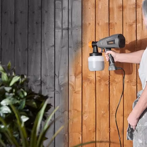 VonHaus 400W Electric Handheld Paint Sprayer with 800ml Cup and Adjustable Spray Pattern in Grey, Black and Orange – 3