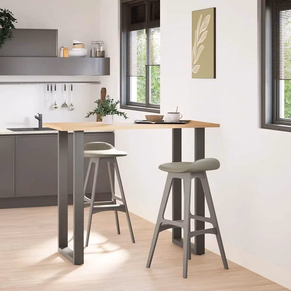 Berkfield Home U-Shaped Steel Coffee Table Legs, 2 Pieces, Anthracite and Black, H: 60 cm, W: 60 cm – 2