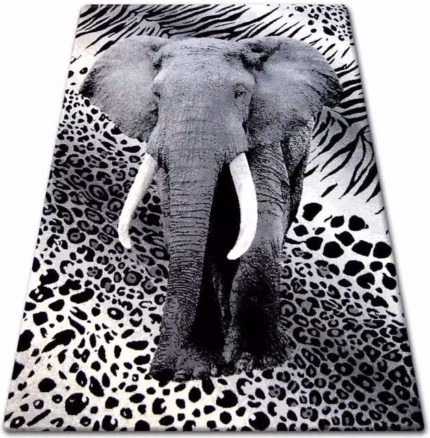RugsX Flash Animal Print Modern Grey Rug, W: 160 cm, D: 225 cm