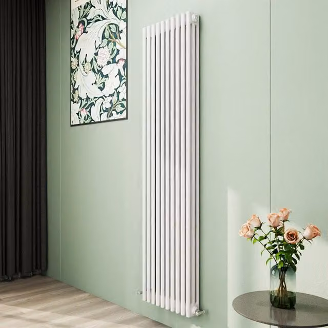 AicaBathroom Vertical Traditional Cast Iron Style 3 Column Radiator in White, H 180 cm x W 47 cm x D 47 cm