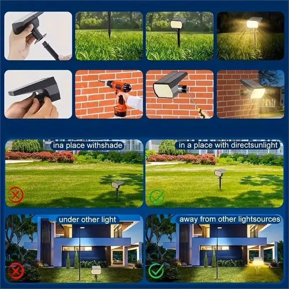 Kelvenix 4X RGB LED Solar Outdoor Garden Stake Pathway Spot Lights in Black – 5