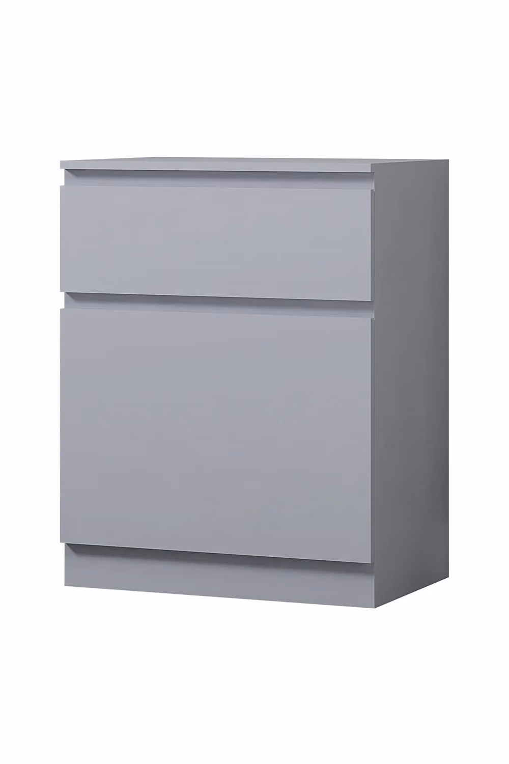 FWStyle Matt Grey 1 Door 1 Drawer Storage Unit Side Table – 2