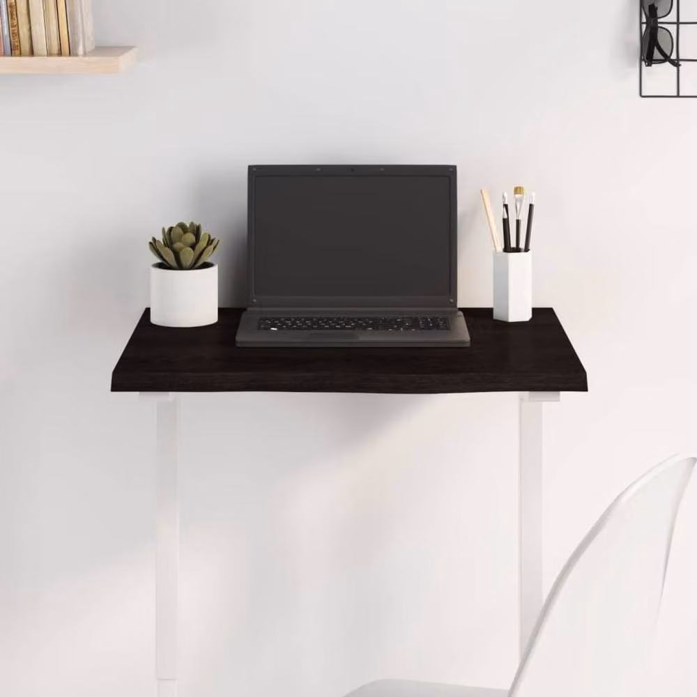 Berkfield Home Rustic Treated Solid Oak Table Top in Dark Grey, W: 60 cm, D: 40 cm, H: 2 cm – 2