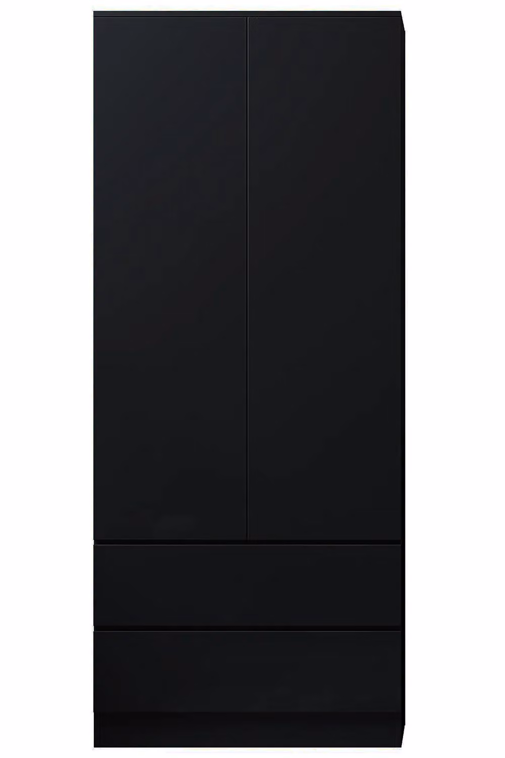 FWStyle Stora 2 Door 2 Drawer Wardrobe in Black, H 180.5 x W 80 x D 50 cm – 2
