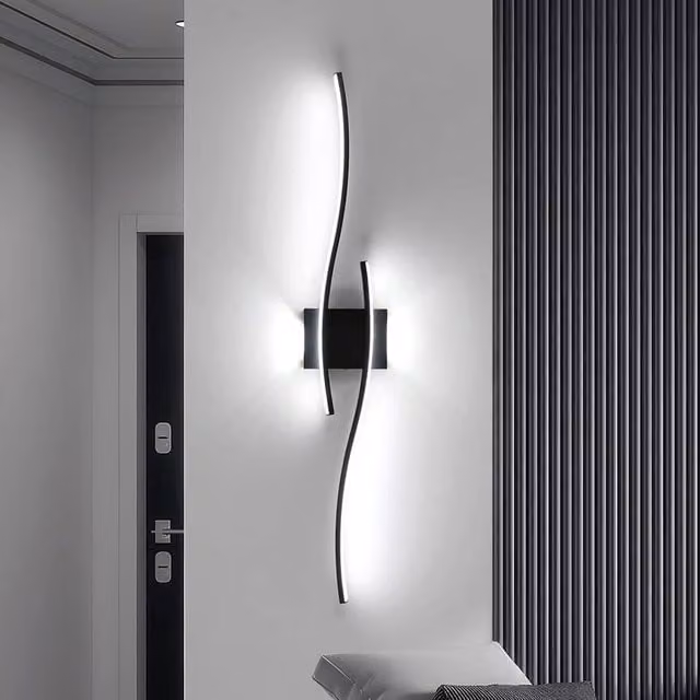 COMELY Modern Black Aluminium LED Up and Down Wall Light with 27W Cool White 6500K Illumination – 1