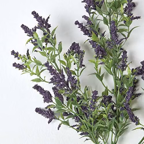 HOMESCAPES Purple Artificial Lavender Single Stem Faux Flower Spray, Height: 69 cm – 2