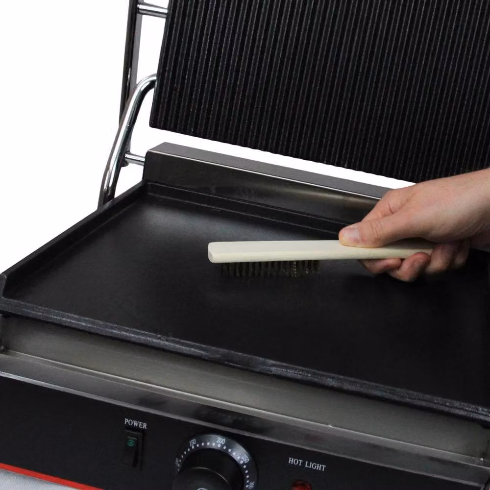 KuKoo Silver Grooved and Flat Panini Press with Cast Iron and Stainless Steel Plates – 4