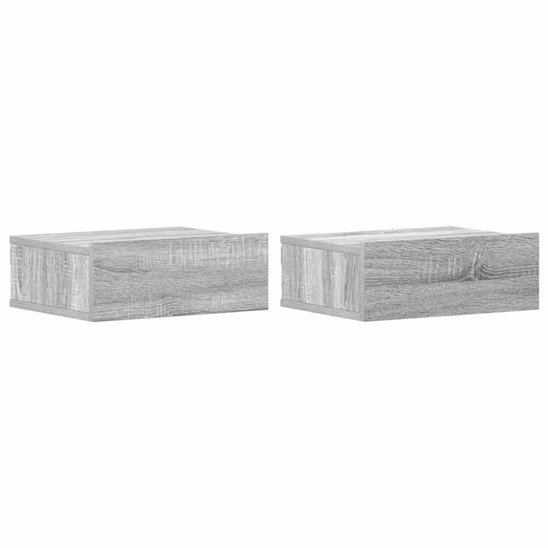 Berkfield Home Decorative Floating Nightstands, 2-Piece Set in Grey Sonoma, W/D/H: 40 x 30 x 15 cm