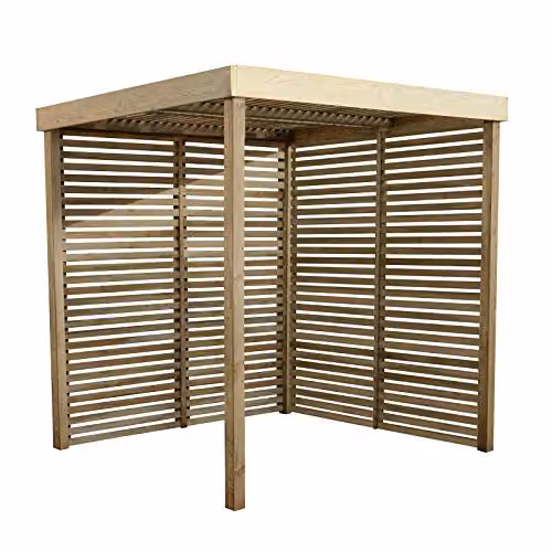 Forest Garden Modular Pergola with 2 Side Panel Pack in Brown Wood, W/D/H: 219 x 204.5 x 197 cm