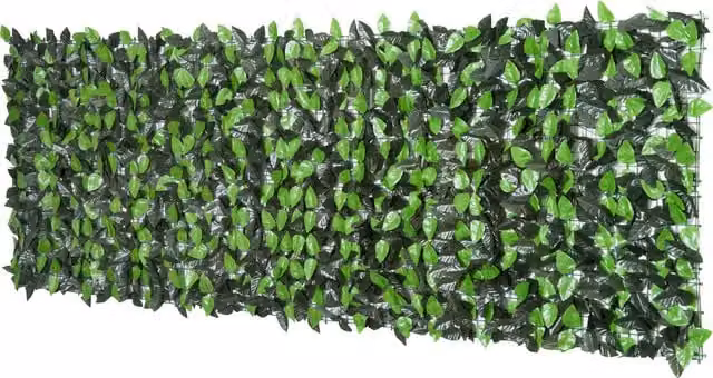 Outsunny Artificial Leaf Hedge Screen Privacy Fence Panel in Green – 1