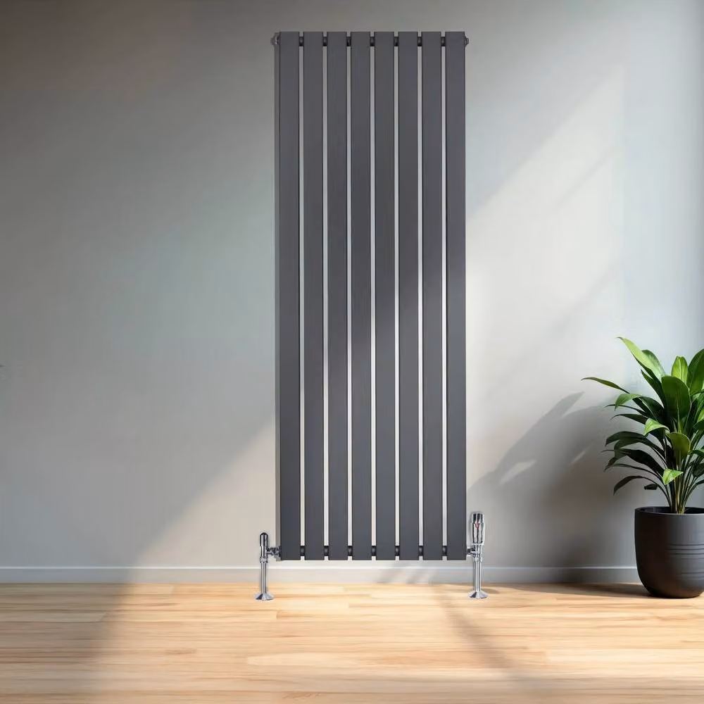 Monstershop Flat Single Column Steel Radiator in Anthracite Grey, H: 160 cm, W: 56 cm – 4
