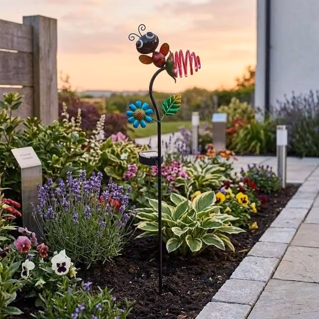 Garden Greatness Bizzy Bug Solar Firefly LED Garden Stake Light in Multicolour