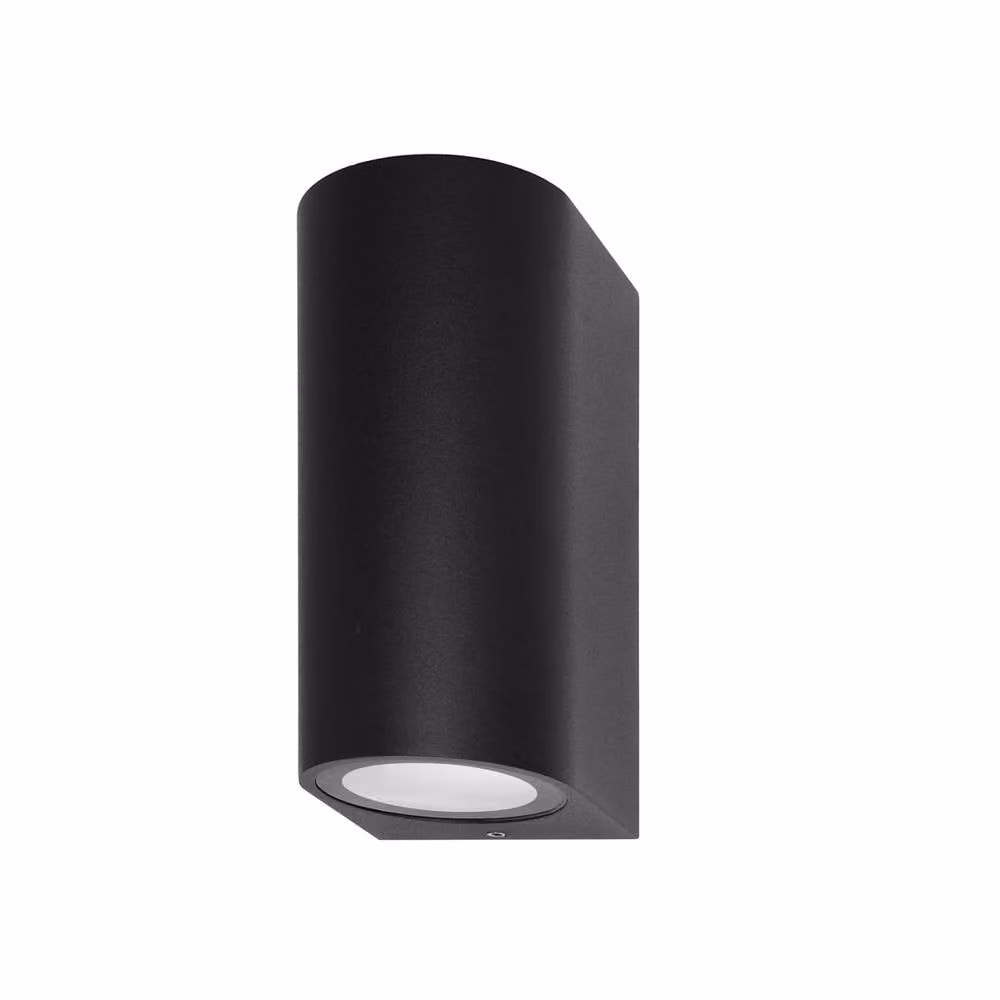 Netlighting Genta Round Outdoor Up and Down Wall Lamp in Black with 2xGU10 IP54 Rating – 2