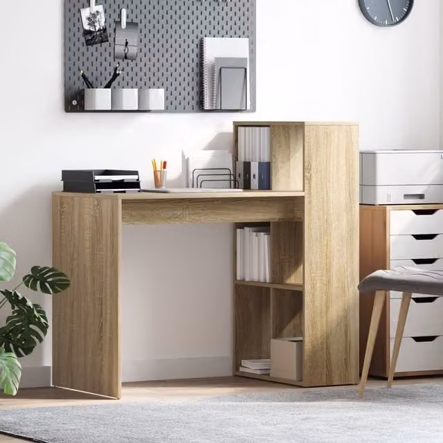 Berkfield Home Modern Computer Desk in Sonoma Oak Brown Engineered Wood – 1