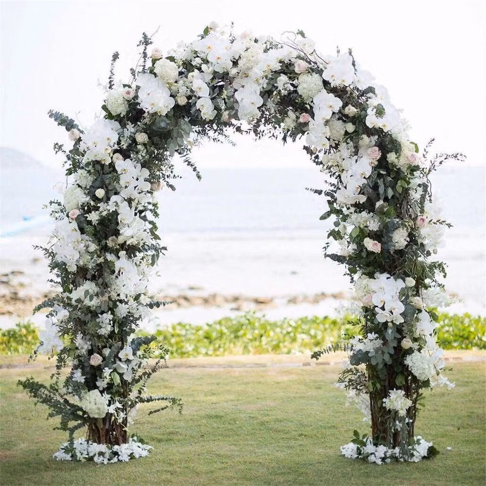 NESTLUNE White Metal Wedding Arch Garden Arbor Floral Backdrop W: 100 cm, D: 15 cm – 2