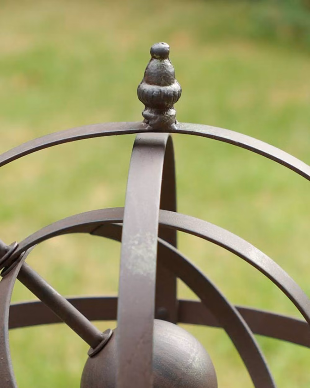 Dibor Antique Metal Armillary Sphere Tabletop Garden Ornament in Brown – 3