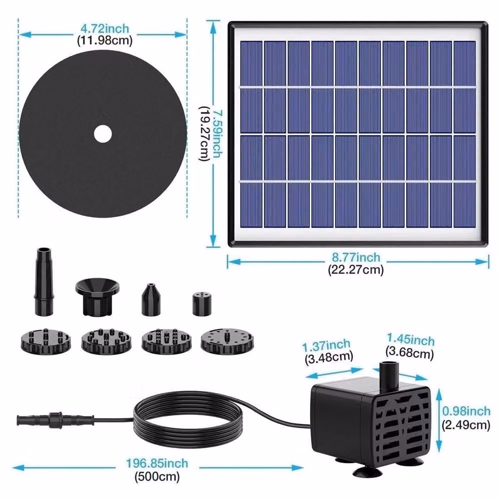 EONLION 6.5W Solar Power Bird Bath Fountain Pump in Black – 2