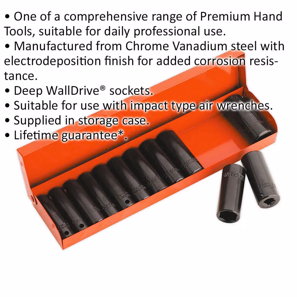 Loops 12 Piece Premium Impact Socket Set, 3/8 inch Sq Drive, Deep Chrome Vanadium Steel Sockets, Black and Multicolour – 2