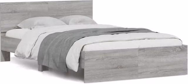 Berkfield Home Small Double Bed Frame in Grey Sonoma, W/D/H: 120 x 190 cm – 1
