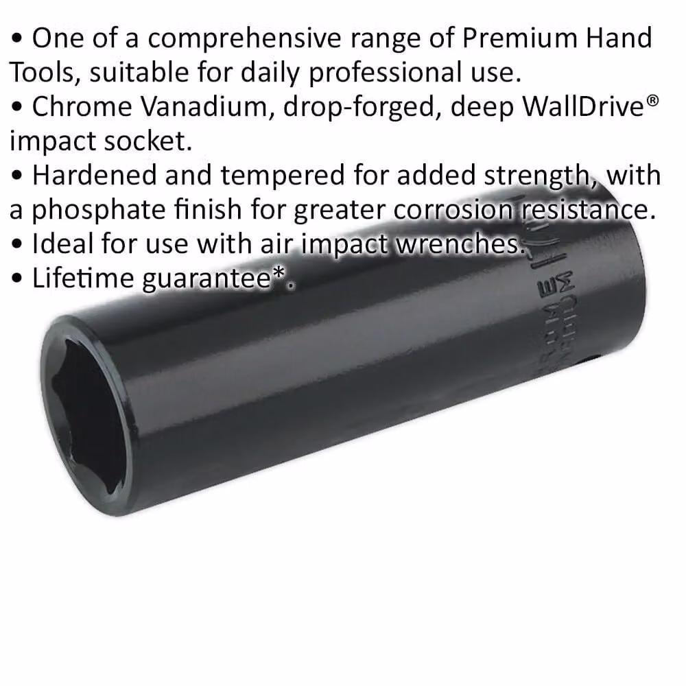 Loops 17mm Forged Deep Impact Socket 1/2 Inch Sq Drive Chrome Vanadium Wrench Socket in Black and Multicolour – 2
