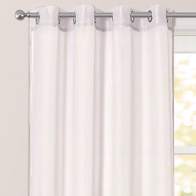 Velosso Riva Sheer Volie Fabric Panel Eyelet Curtain in White, Width: 150 cm, Drop: 122 cm