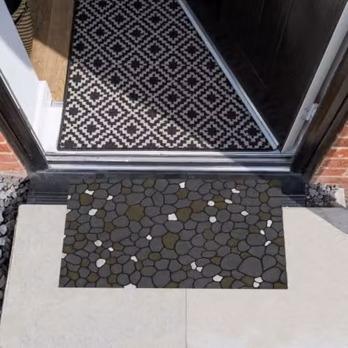 JVL Canyon Black Rubber Scraper Doormat, W: 45 cm, D: 75 cm – 6