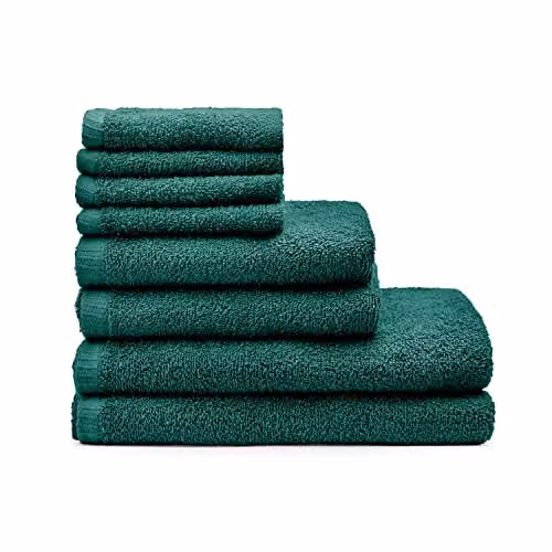 Catherine Lansfield 8 Piece Quick Dry Cotton Towel Set in Green – 3