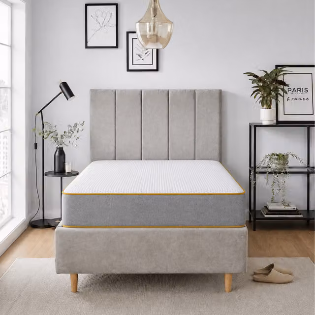 Starlight Beds ComfortCore 1000 Hybrid Memory Foam Mattress, Yellow and White, W/D/H: 90 x 190 x 23 cm