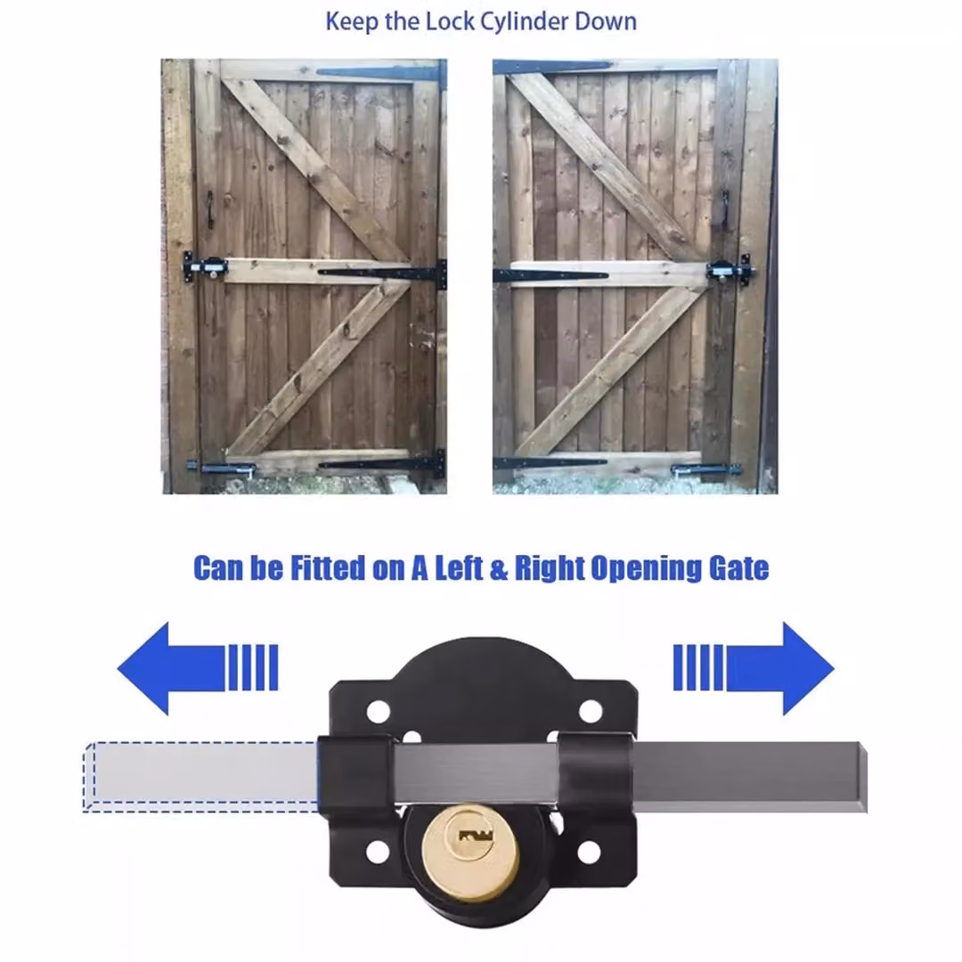 SPETLEK Black Stainless Steel Security Garden Shed Gate Lock with 70mm Long Throw Double Locking Mechanism – 3