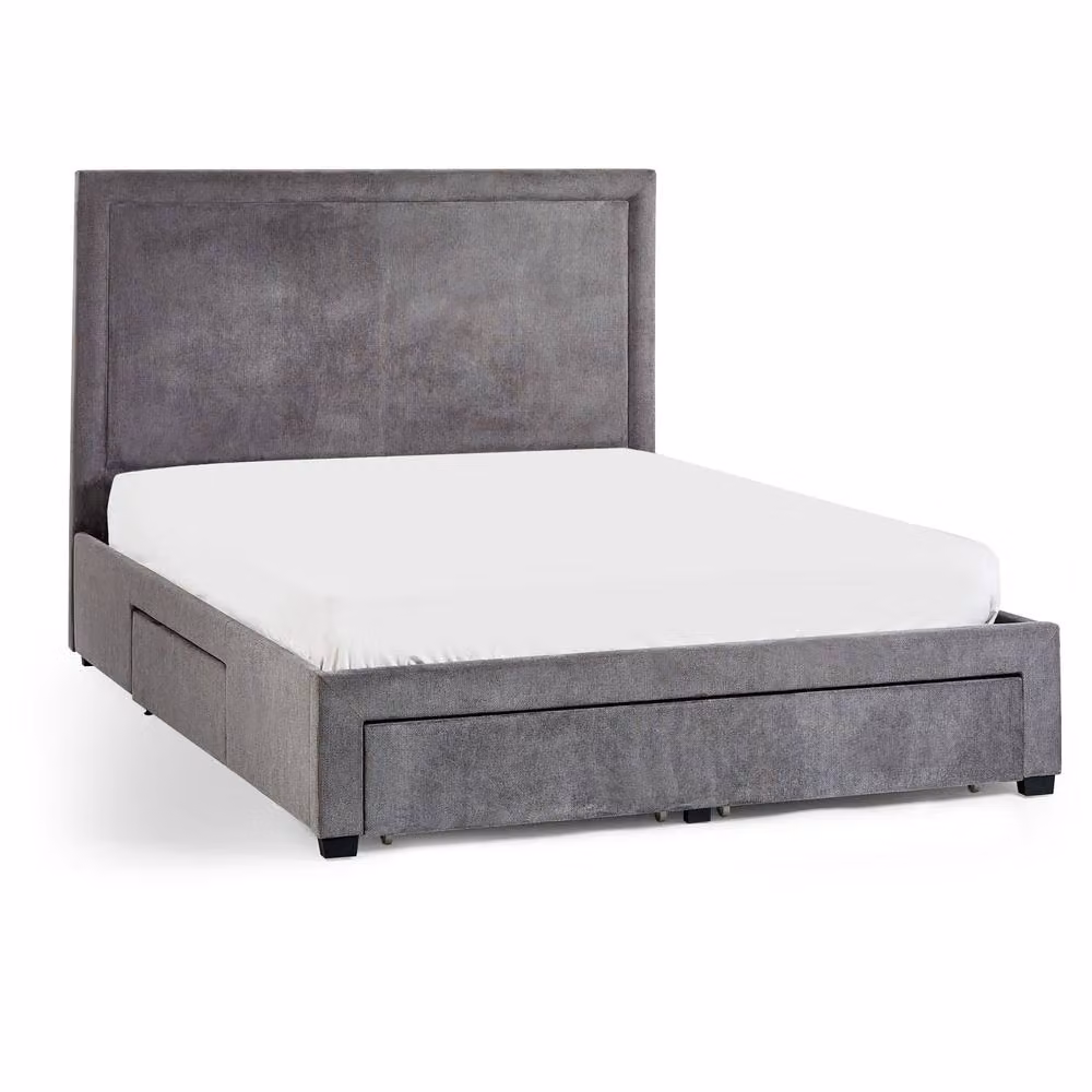 Cheshire Citrine Upholstered 4 Drawer Storage Bed in Grey, King Size 150 x 200 cm – 2