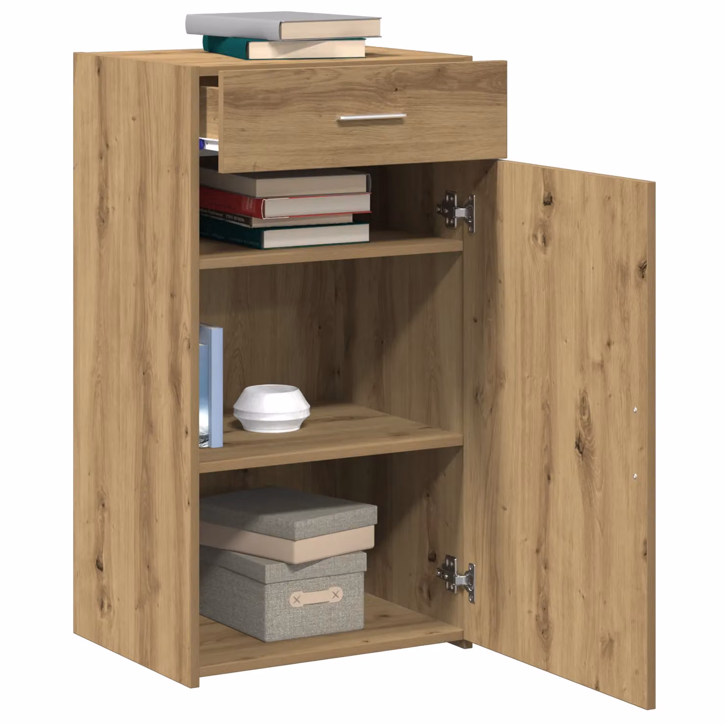 Berkfield Home Artisan Oak Sideboard in Brown, W/D/H: 93 x 30 x 42.5 cm – 3